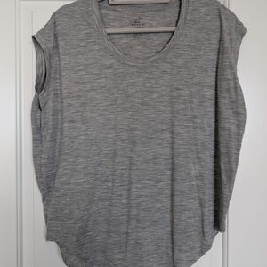 Woolx Gabi Tunic Top, Size Large, Heathered Gray